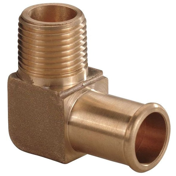 90 Degrees Elbow Hose Clamp, 3/8 in Hose I.D, 3/8 in Thread