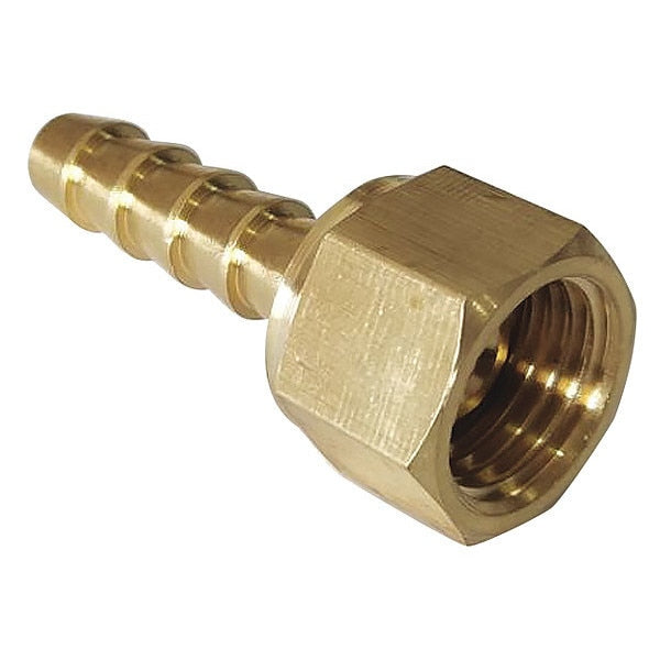 Straight Crimped or Hose Clamp, 1/4 in Hose I.D, 1/4 in Thread