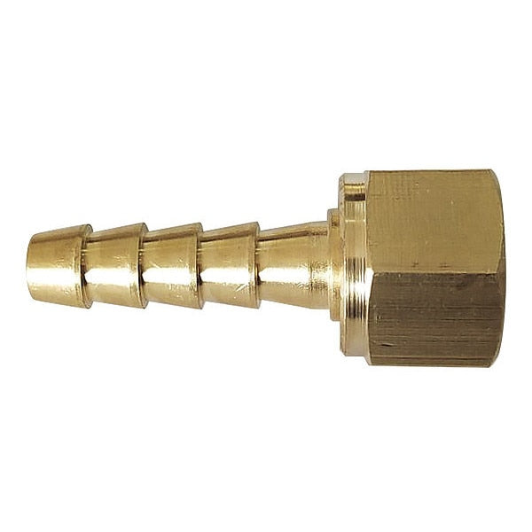 Straight Crimped or Hose Clamp, 1/4 in Hose I.D, 1/4 in Thread