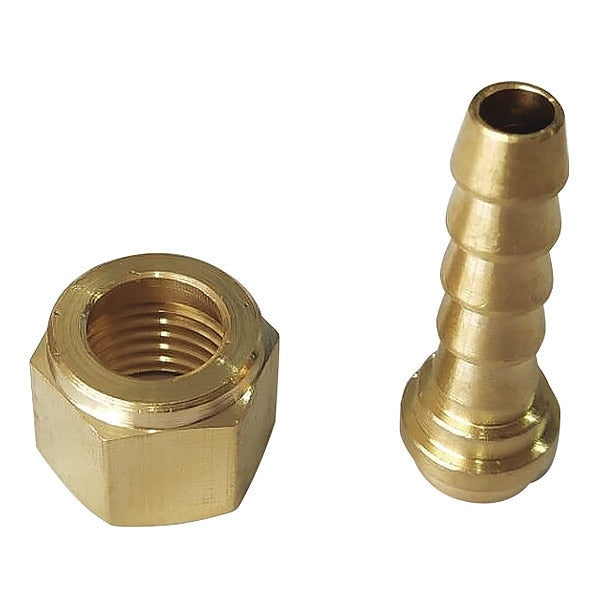 Straight Crimped or Hose Clamp, 1/4 in Hose I.D, 1/4 in Thread