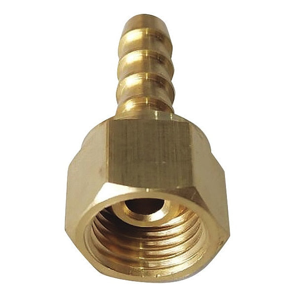 Straight Crimped or Hose Clamp, 1/4 in Hose I.D, 1/4 in Thread