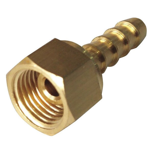 Straight Crimped or Hose Clamp, 1/4 in Hose I.D, 1/4 in Thread