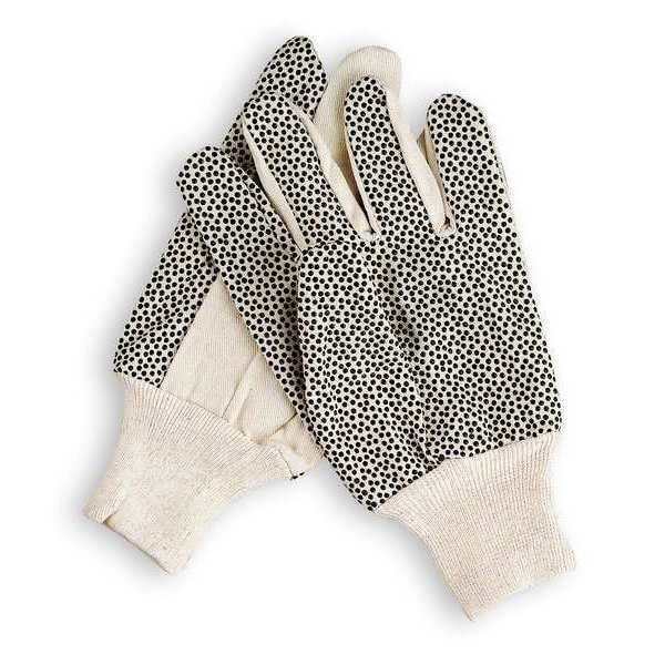 Canvas Gloves, Poly/Cotton, L, White, PR