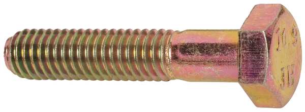 Class 10.9, M6-1.00 Hex Head Cap Screw, Zinc & Yellow Plated Steel, 30 mm L, 100 PK