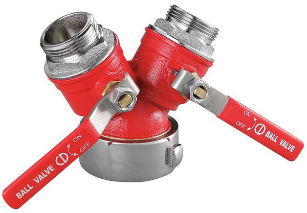 WYE Valve, 2-1/2 NST x 1-1/2 NPSH, Brass