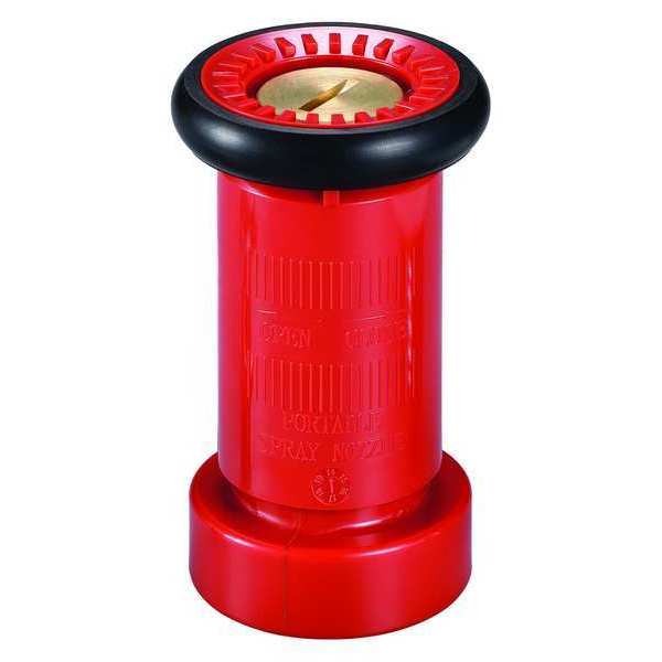 Fire Hose Nozzle, Adjustable Gallonage Nozzle, 1 1/2 in Inlet Size, 80 gpm Max Flow Rate, NST Thread