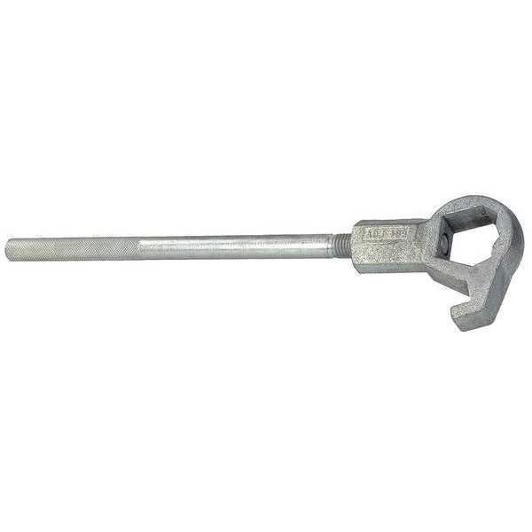 Adjustable Hydrant Wrench, Hex, 16.56 in Length, Fits 1 1/2 in to 3 in Nut, Iron Handle and Head