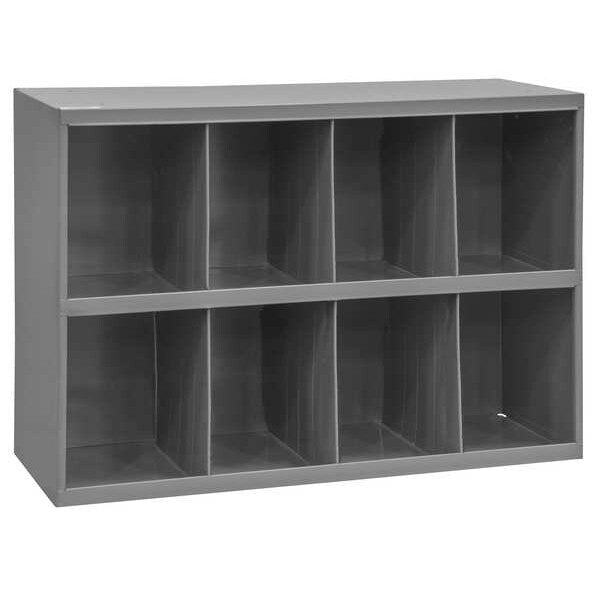 Pigeonhole Bin Unit, 8 Compartments, 12 in D x 23 7/8 in H x 33 3/4 in W, Steel
