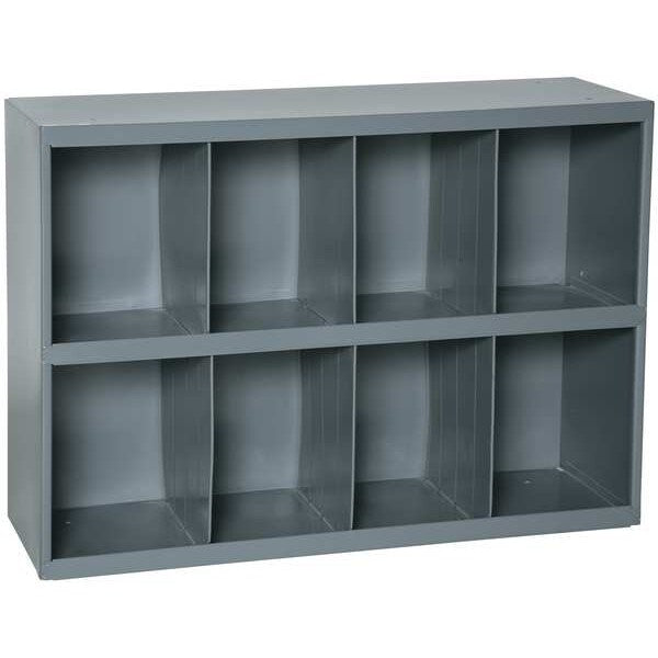 Pigeonhole Bin Unit, 8 Compartments, 12 in D x 23 7/8 in H x 33 3/4 in W, Steel