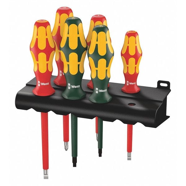 Insulated Screwdriver Set, Slotted/Phillips, Square, 6 pcs