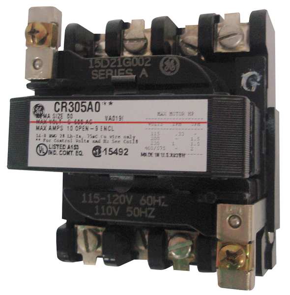 120VAC Non-Reversing Magnetic Contactor 3P 9A NEMA 00