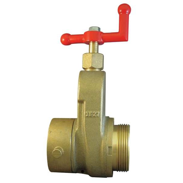 Hose Gate Valve, 2.5in MxF NST, Brass