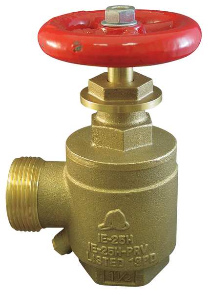 Angle Valve, 1.5 In FNPTxMNH, Brass, Rising