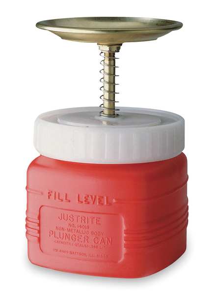 Plunger Can, 1 qt., Polyethylene, Red