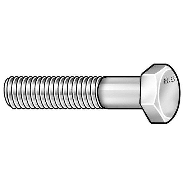 Class 8.8, M12-1.50 Hex Head Cap Screw, Zinc Plated Steel, 65 mm L, 10 PK