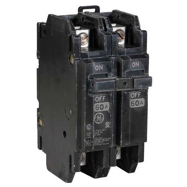 Miniature Circuit Breaker, 60 A, 120/240V AC, 2 Pole, Surface/DIN Rail Mounting Style, THQC Series