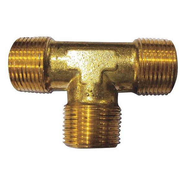 Brass Male Tee, MNPT, 1/4