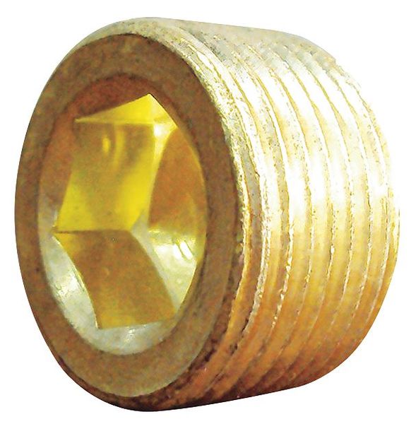 Brass Countersink Plug, MNPT, 1/8