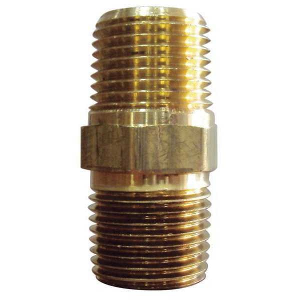 Brass Hex Nipple, MNPT, 3/8