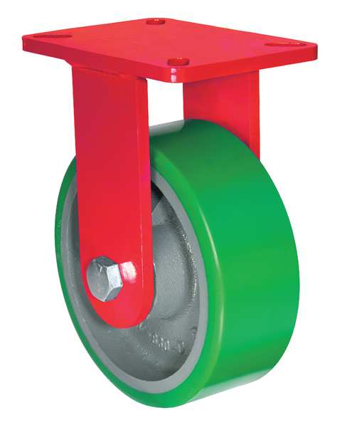 Plte Caster, Rgd, Poly, 8 in., 1200 lb.