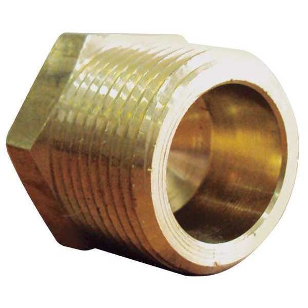 Brass Hex Head Plug, MNPT, 1/4