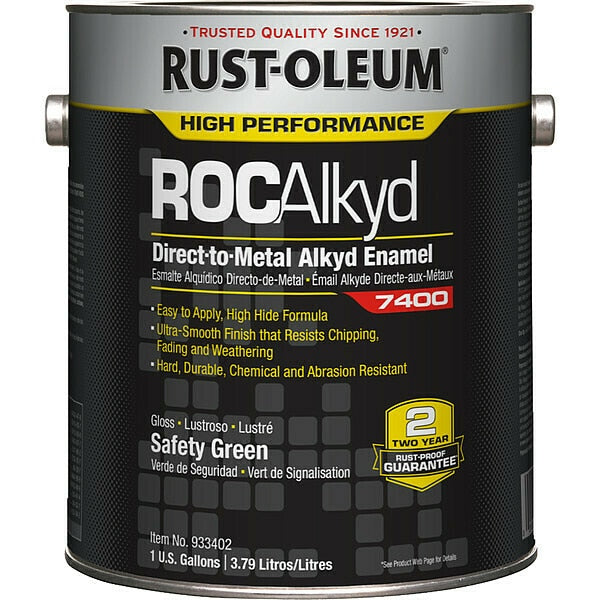 Interior/Exterior Paint, High Gloss, Oil Base, Safety Green, 1 gal