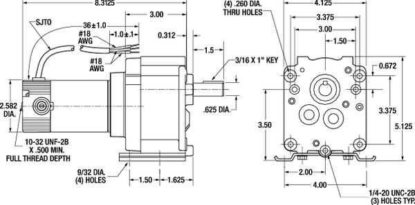 DC Gearmotor, 82.0 in-lb Max. Torque, 34 RPM Nameplate RPM, 90V DC Voltage