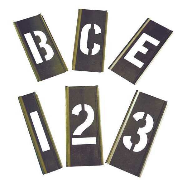 Interlocking Stencil, Numb&Letters, Brass, 6A231