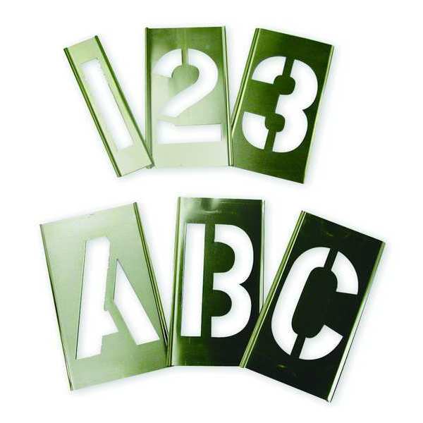 Interlocking Stencil, Numb&Letters, Brass, 6A232