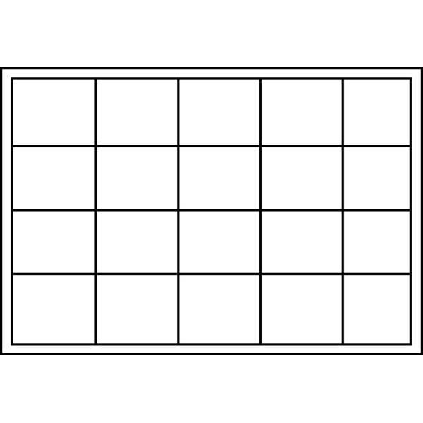Compartment Drawer with 20 compartments, Steel