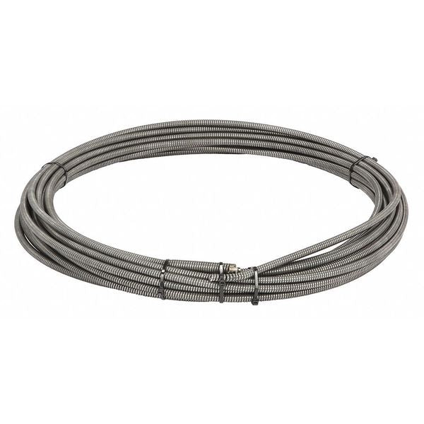 Drain Cleaning Cable, 3/8 in Dia, 75 ft Length, Inner Core, Coupling, 2 1/2 in Max Pipe Dia