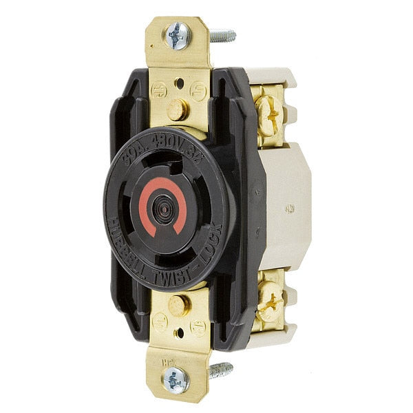 30A Twist-Lock Receptacle 3P 4W 480VAC L16-30R BK
