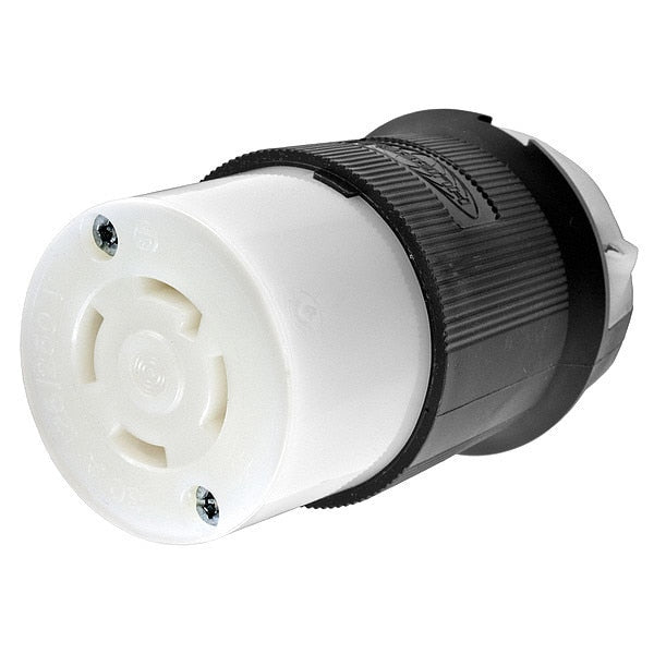 30A Twist-Lock Connector 3P 4W 125/250VAC L14-30R BK/WT