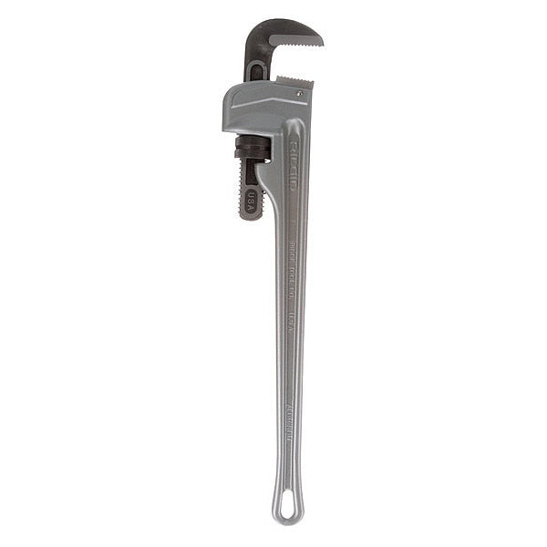 Straight Pipe Wrench: 24 in Length, 3 in Jaw Capacity, Aluminum, Serrated, Tether Capable