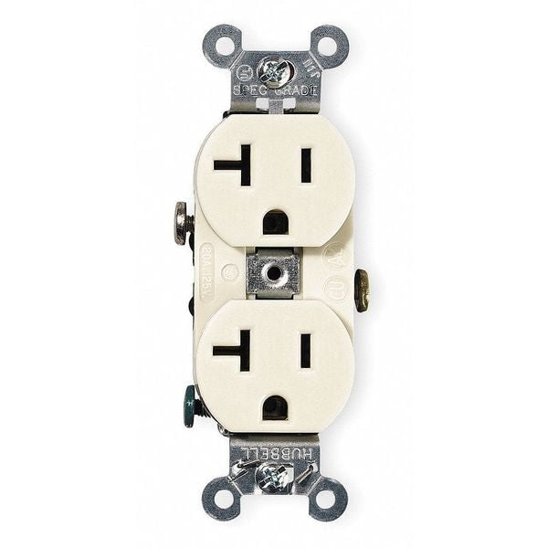 Straight Blade Receptacle, Duplex, 2-Pole 3-Wire, 20A 125V, 5-20R