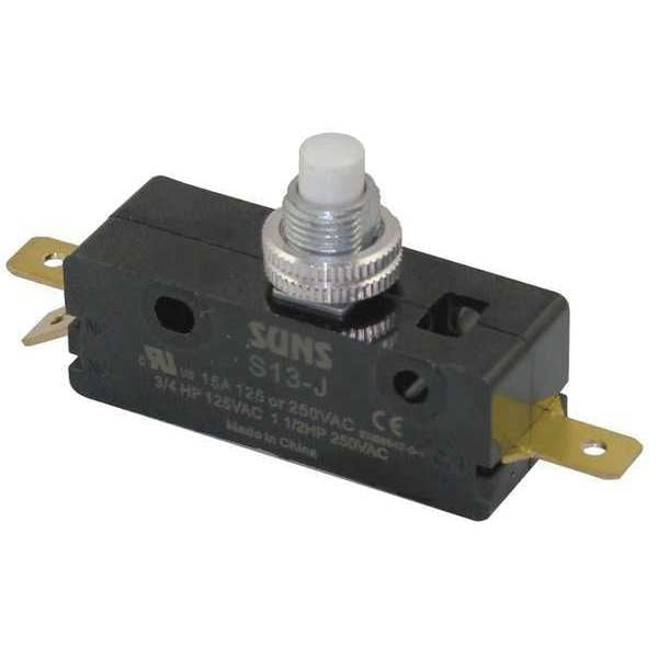 Industrial Snap Action Switch, Panel Mount, Plunger Actuator, SPDT, 15A @ 240V AC Contact Rating
