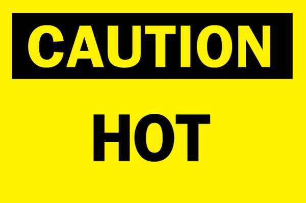 Caution Sign, 7 in H, 10 in W, Aluminum, Rectangle, English, 122430