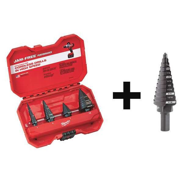 Step Drill Bit Set, 5 pcs.
