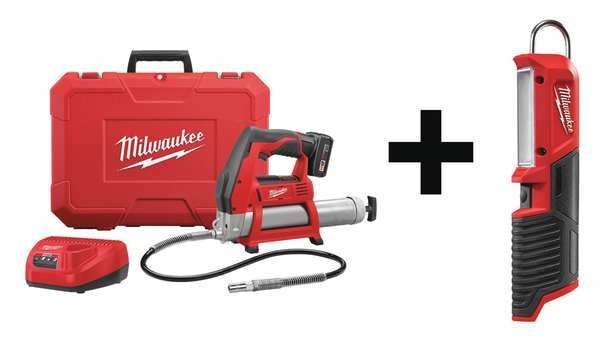 Cordless Grease Gun Kit, With Stick Light