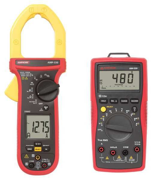 Clamp Meter, LCD, 1,000 A, 2.0 in (51mm) Jaw Capacity, CAT III 1000V, CAT IV 600V Safety Rating