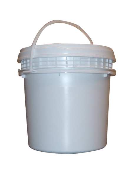 Pail, Screw Top, Round, 1.2 gal, HDPE, White