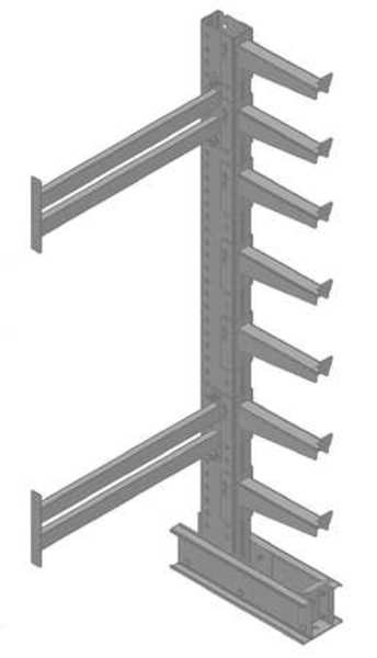 Add-On Cantilever Rack, 1 Side, 8 ft. H