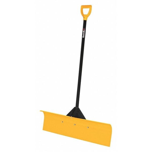 Snow Shovel, 46 in Fiberglass D-Grip Handle, Polyethylene Blade Material, 36 in Blade Width