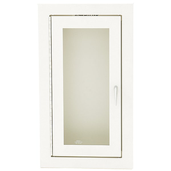 Fire Extinguisher Cabinet, Semi Recessed, 20 3/4 in Height, 5 lb