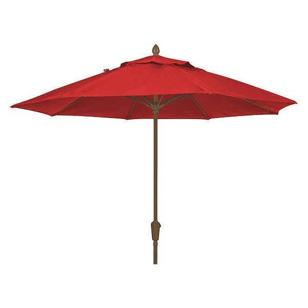 Market Umbrella 8Rib Crank Cb, Red, 9 ft.