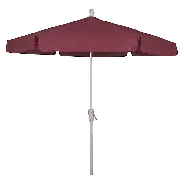 Garden Umbrella Crank White, Burgundy, 7.5 ft.