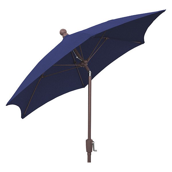 Patio Tilt Umbrella Crnk Navy Blue, 7.5Ft