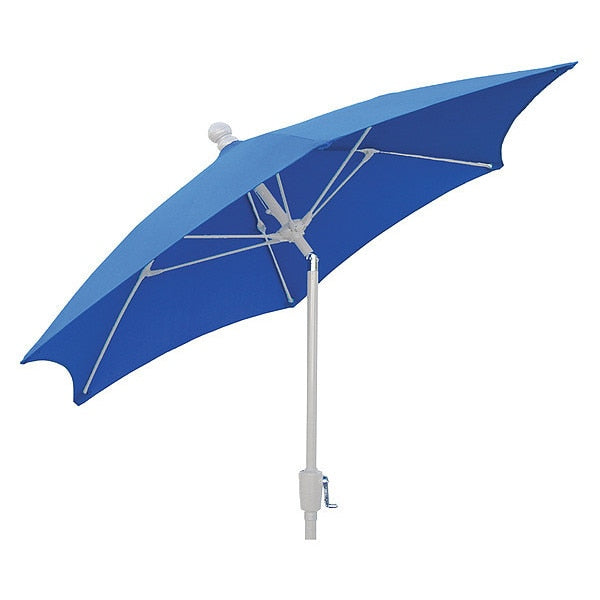 Patio Tilt Umbrella CrankW/Blue, 7.5 ft.