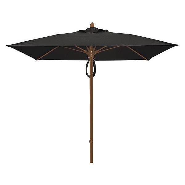 Mrkt Umbrella 4Rib Plly Pin Cb, Blk, 7.5Ft
