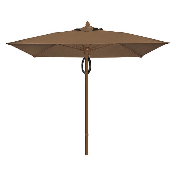 Mrkt Umbrella 4Rib Plly Pin, Cocoa, 7.5Ft